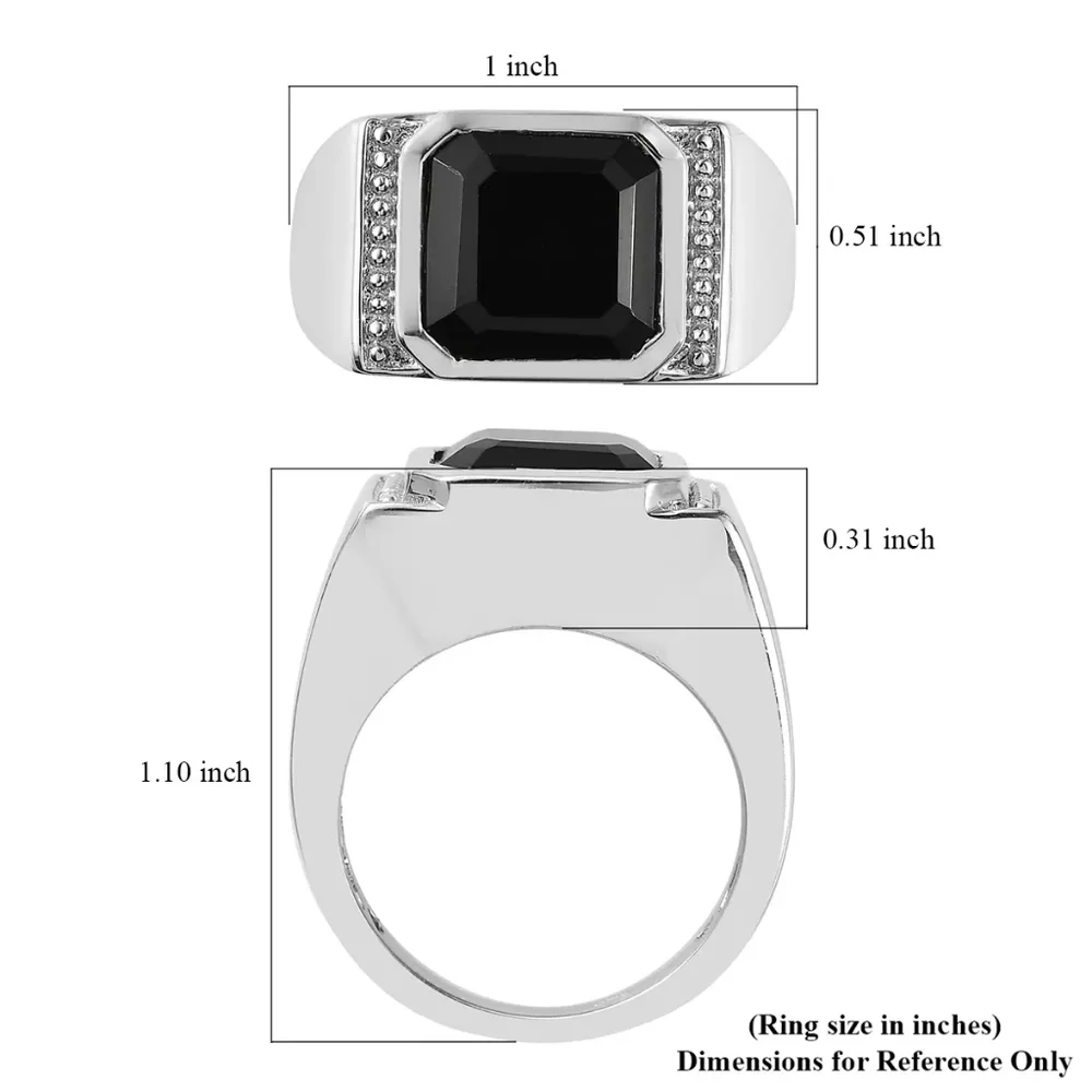 Artisan ✦ Black Spinel Platinum Ring ✦ 7.00ctw Bold Collector Piece Sz 14 NWT